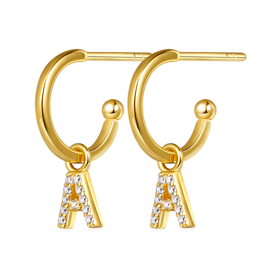 Gnoce Letter Drop Hoop Earrings_1