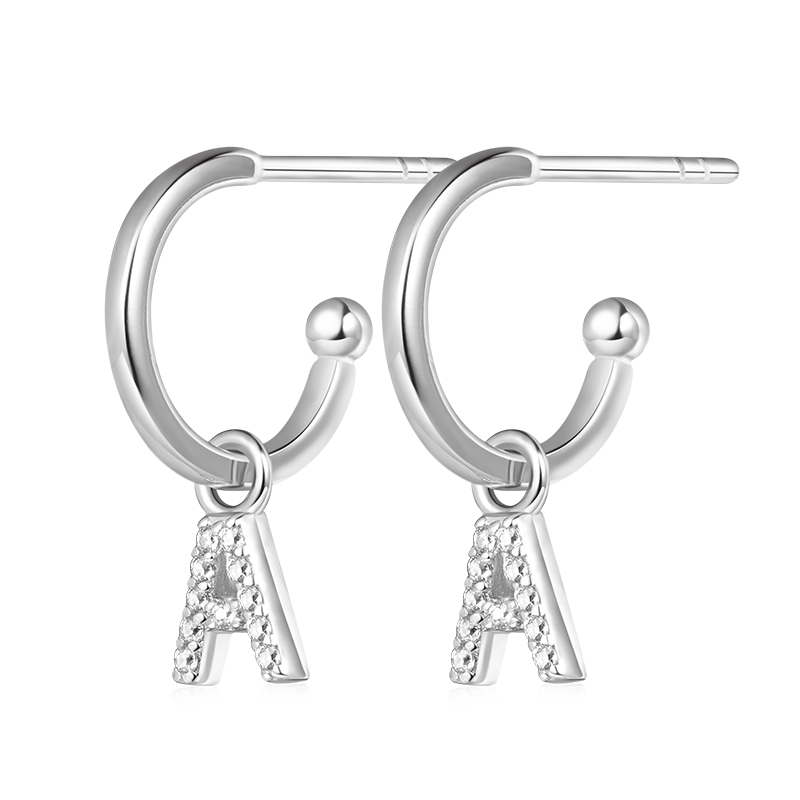 Gnoce Letter Drop Hoop Earrings_3