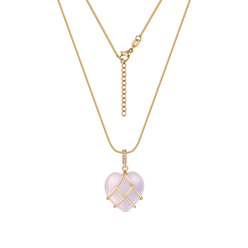 Gnoce Barbie Pink Heart Necklace_3