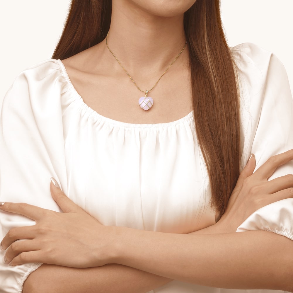 Gnoce Barbie Pink Heart Necklace_4