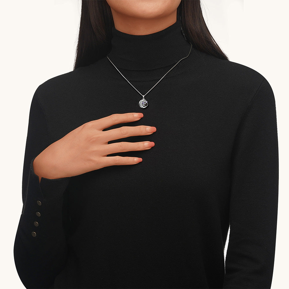 Gnoce Projection Moon&Star Personalized Photo Necklace_4