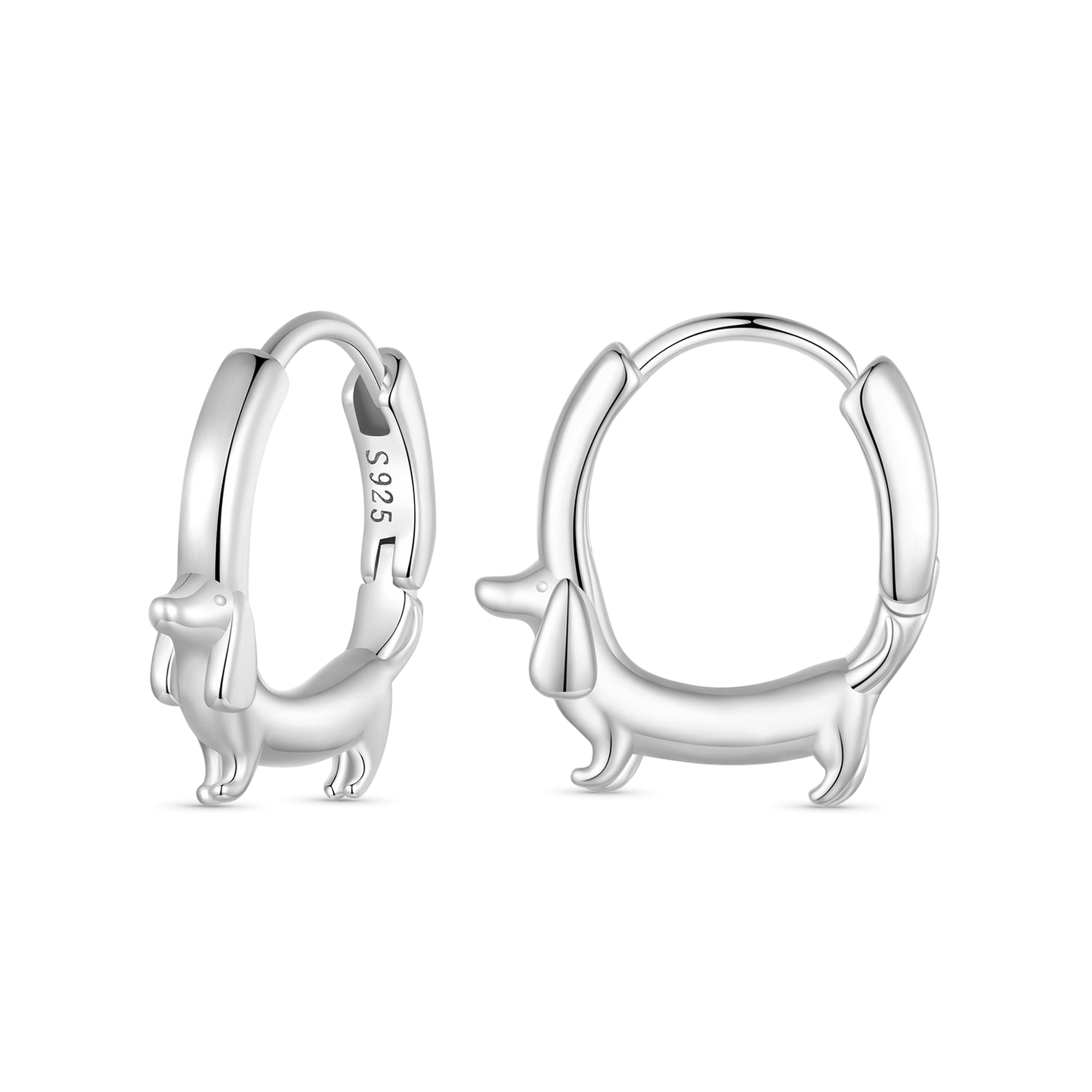 Gnoce Dachshund Cute Dog Hoop Earrings_1