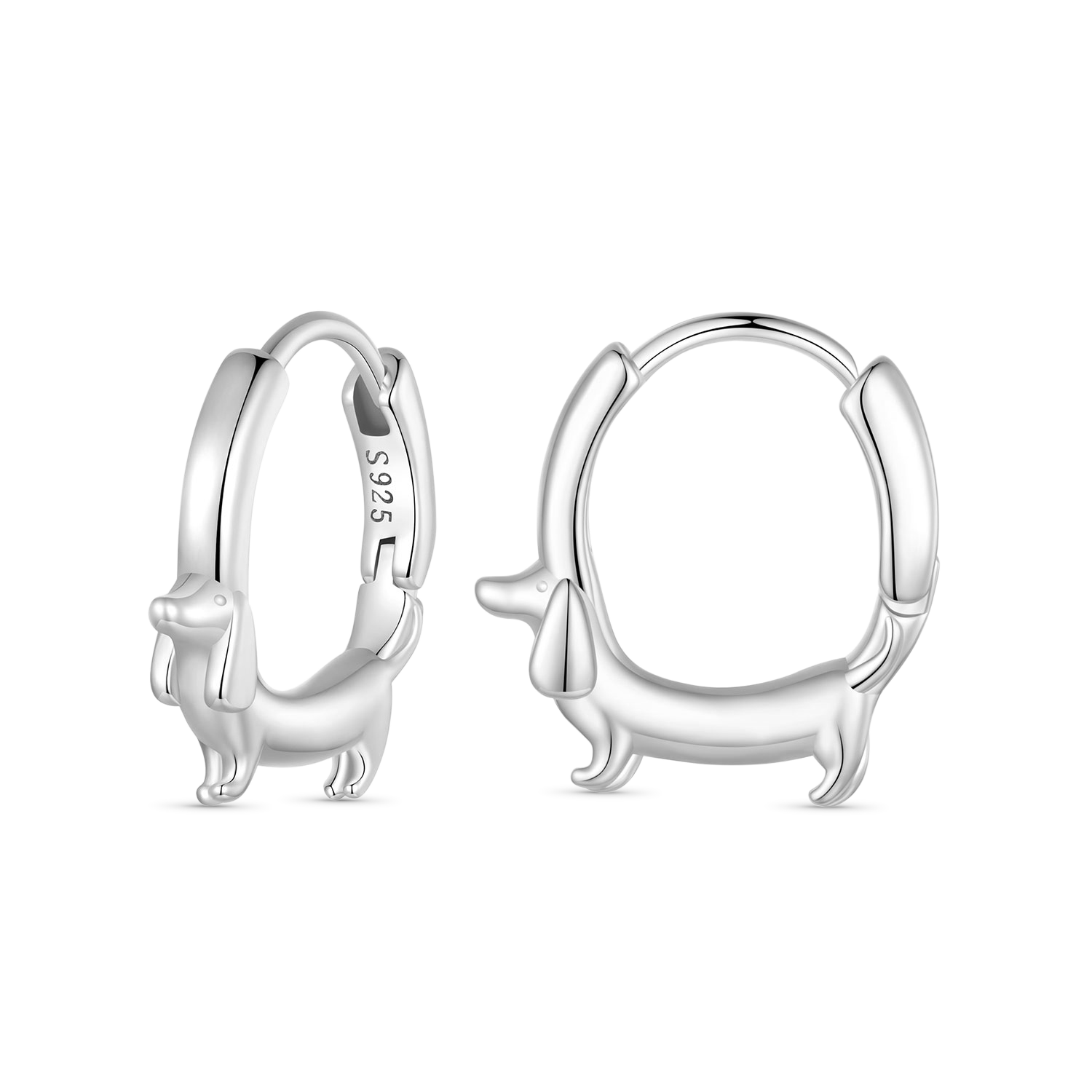 Gnoce Dachshund Cute Dog Hoop Earrings_1