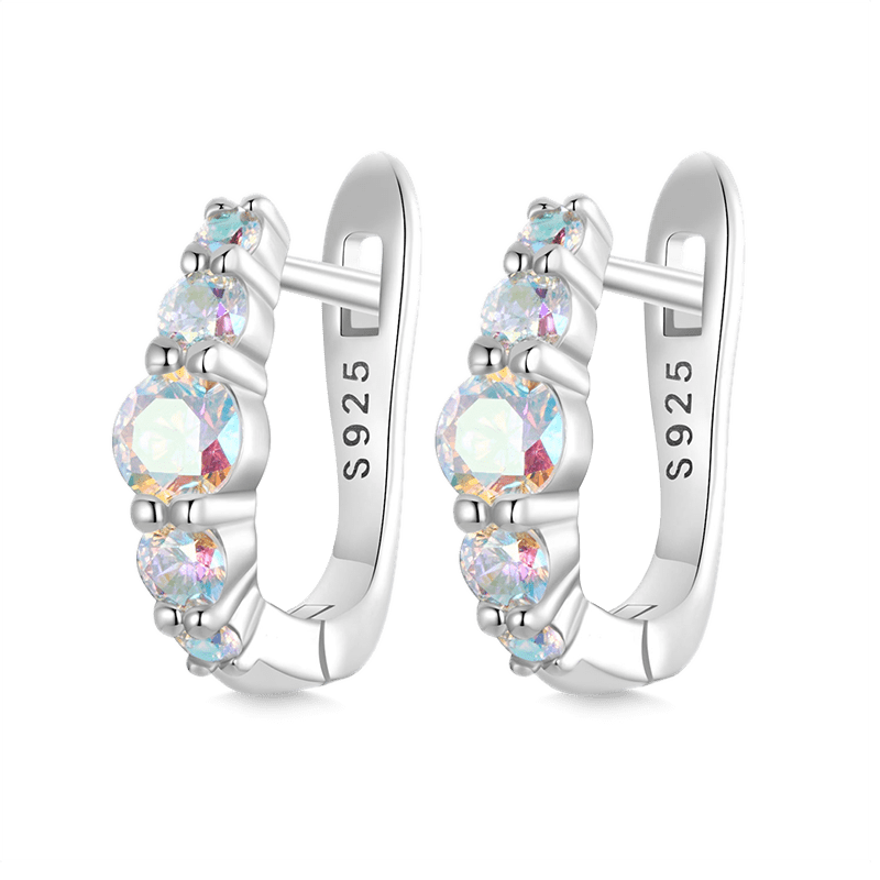 Gnoce Magic Multicolor U-shaped  Hoop Earrings_1