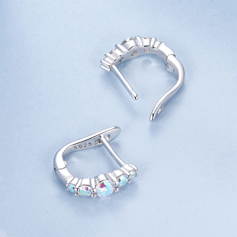 Gnoce Magic Multicolor U-shaped  Hoop Earrings_4