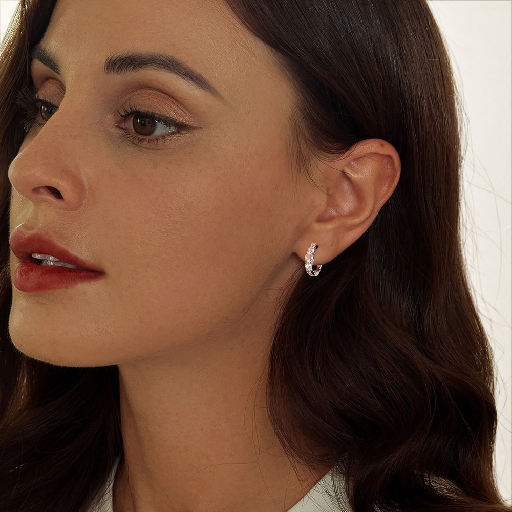 Gnoce Magic Multicolor U-shaped  Hoop Earrings_5