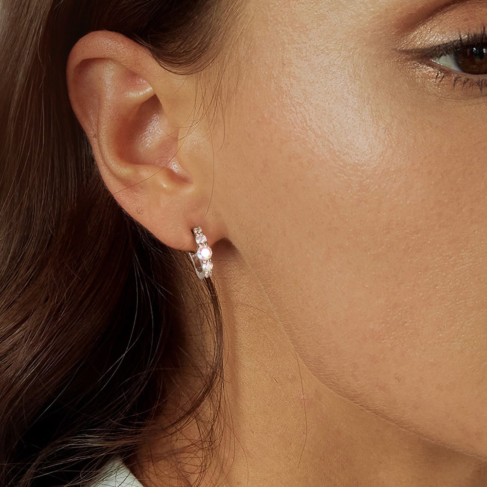 Gnoce Magic Multicolor U-shaped  Hoop Earrings_6