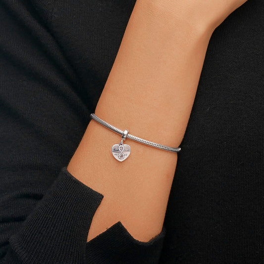 Gnoce Engravable Wedding Date Infinite Love Pendant Dangle Charm_4