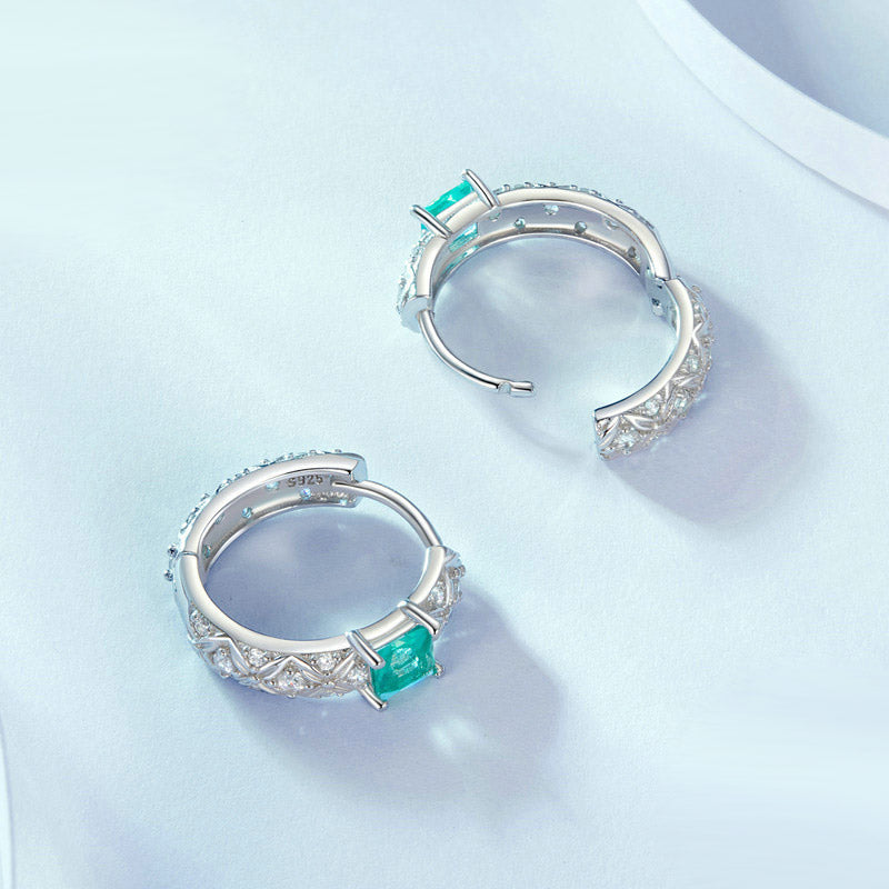Gnoce Green Argyle Hoop Earrings_4