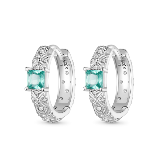 Gnoce Green Argyle Hoop Earrings_1