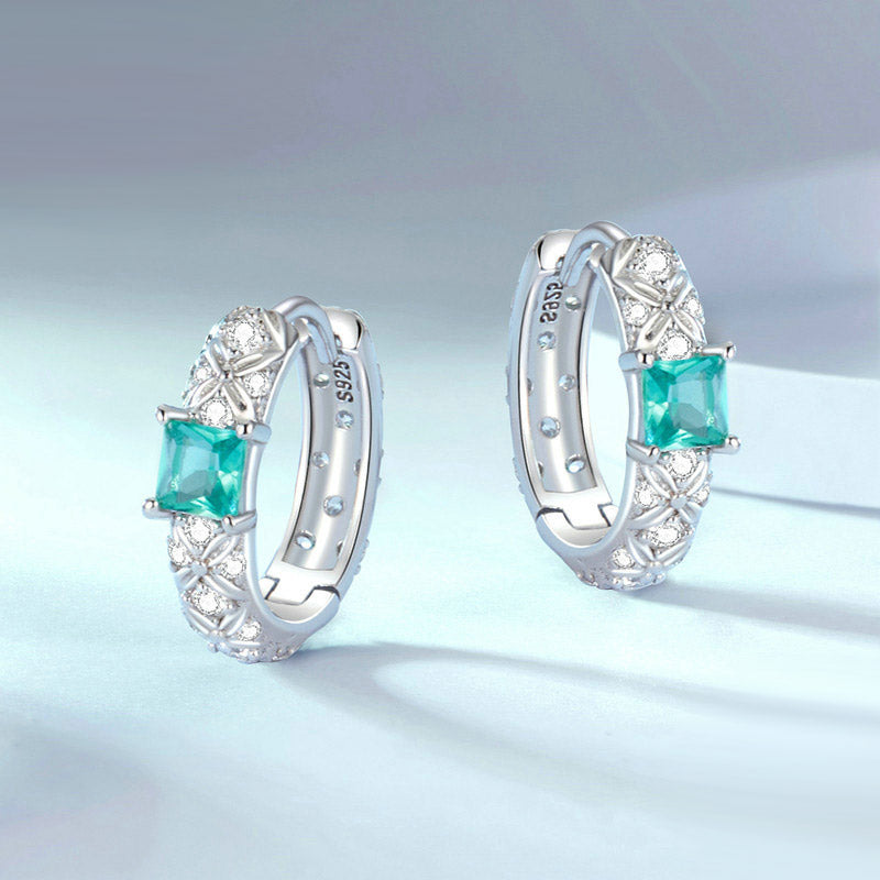 Gnoce Green Argyle Hoop Earrings_2