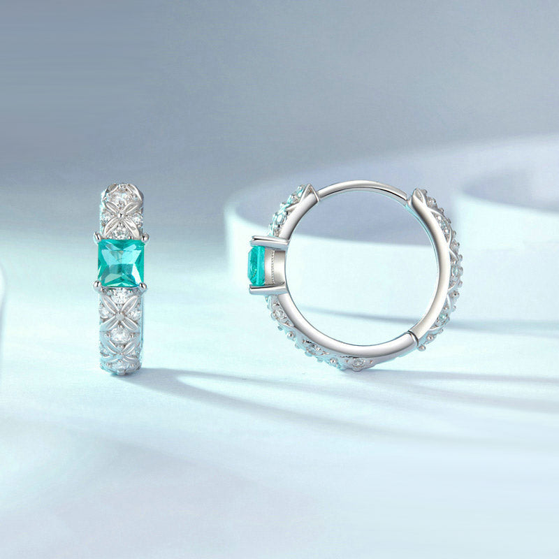 Gnoce Green Argyle Hoop Earrings_3