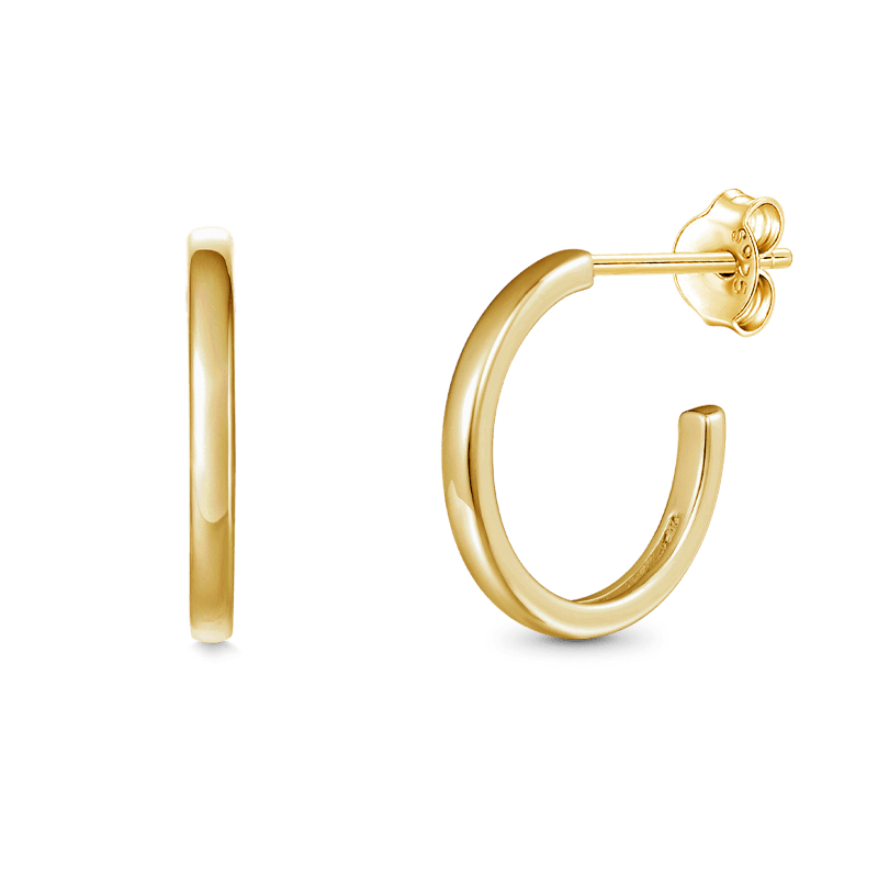 Gnoce Flat Gold Hoops Earrings_1