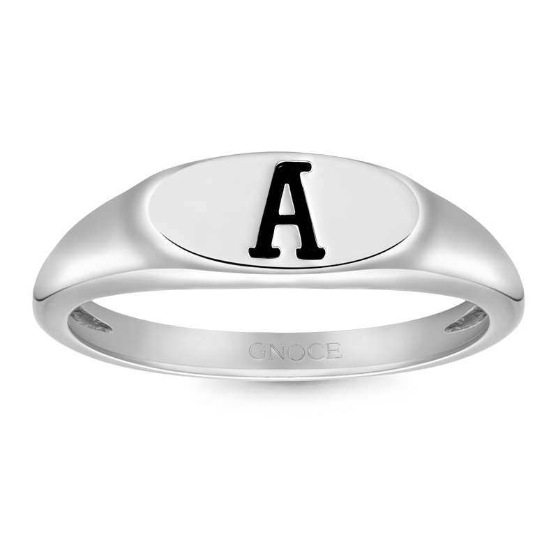 Gnoce Initial Letters Personalized Silver Ring_1