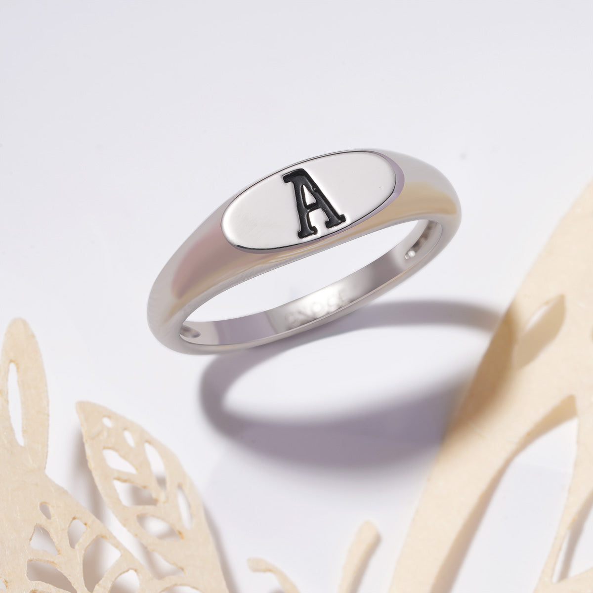 Gnoce Initial Letters Personalized Silver Ring_3