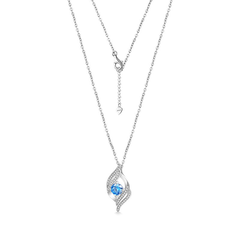 Gnoce Round Birthstone Curved Necklace_4