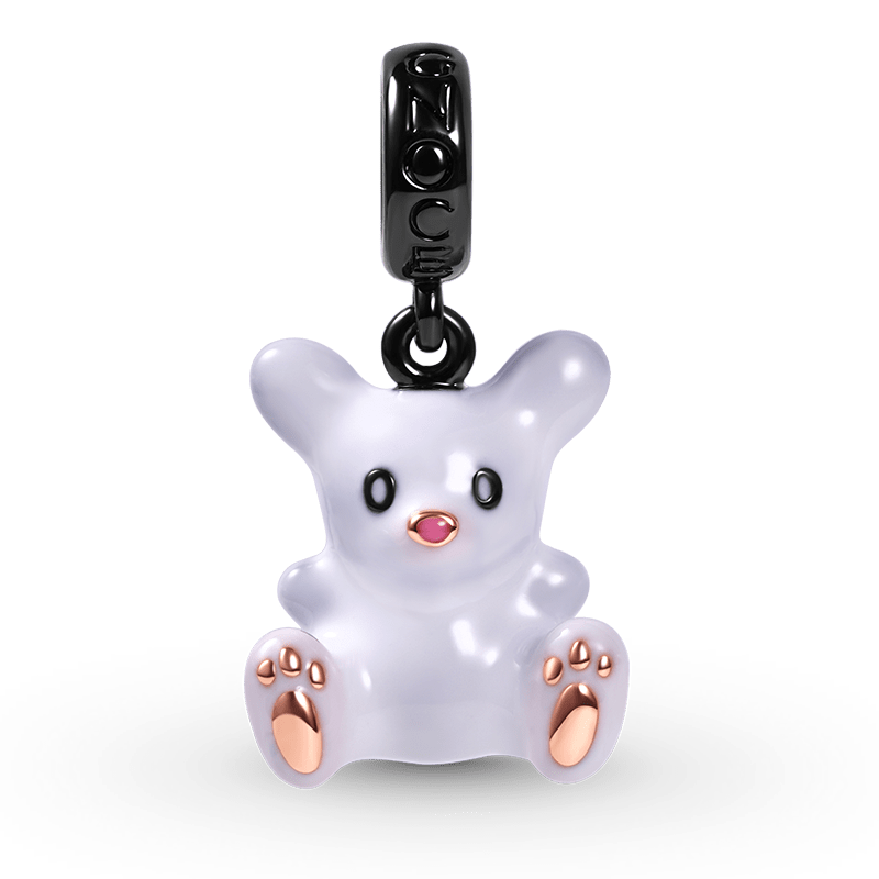 Sarah's Scribbles Bun Pendant Dangle Charm Sterling Silver 18k Rose Gold and Black Plated_1