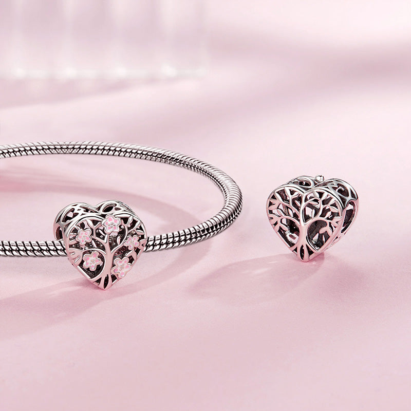 Gnoce Pink Tree of Life Heart Charm_3