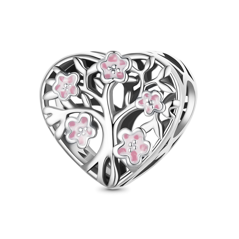 Gnoce Pink Tree of Life Heart Charm_1