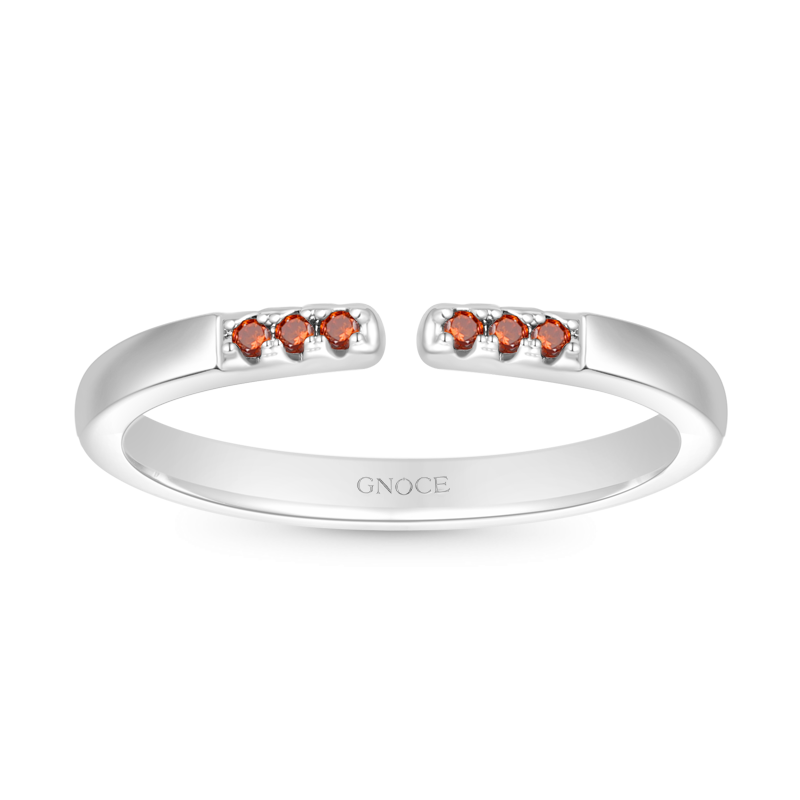 Gnoce Birthstone Simple Adjustable Ring_2