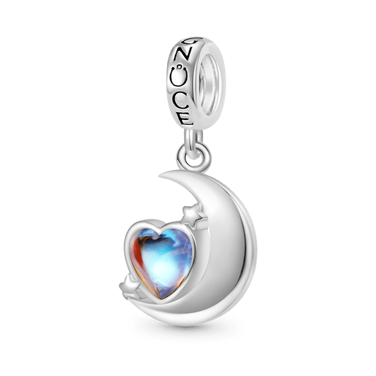 Gnoce Moonstone Heart Moon Pendant Dangle Charm_1