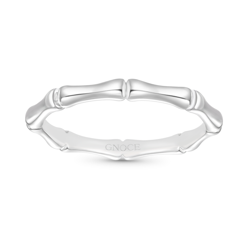 Gnoce Silver Minimalist Bamboo Ring_1