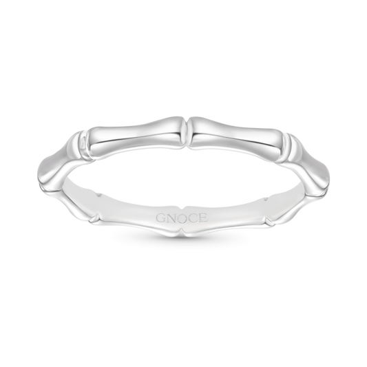 Gnoce Silver Minimalist Bamboo Ring_1