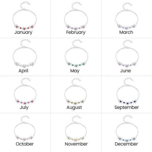 Gnoce Silver Infinite Love Heart Birthstone Bracelet_6