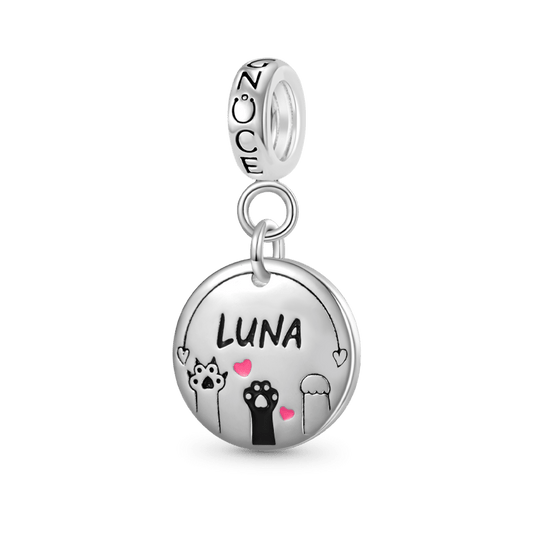 Gnoce Cute Pet Paw Print Engravable Disk Pendant Dangle Charm_1