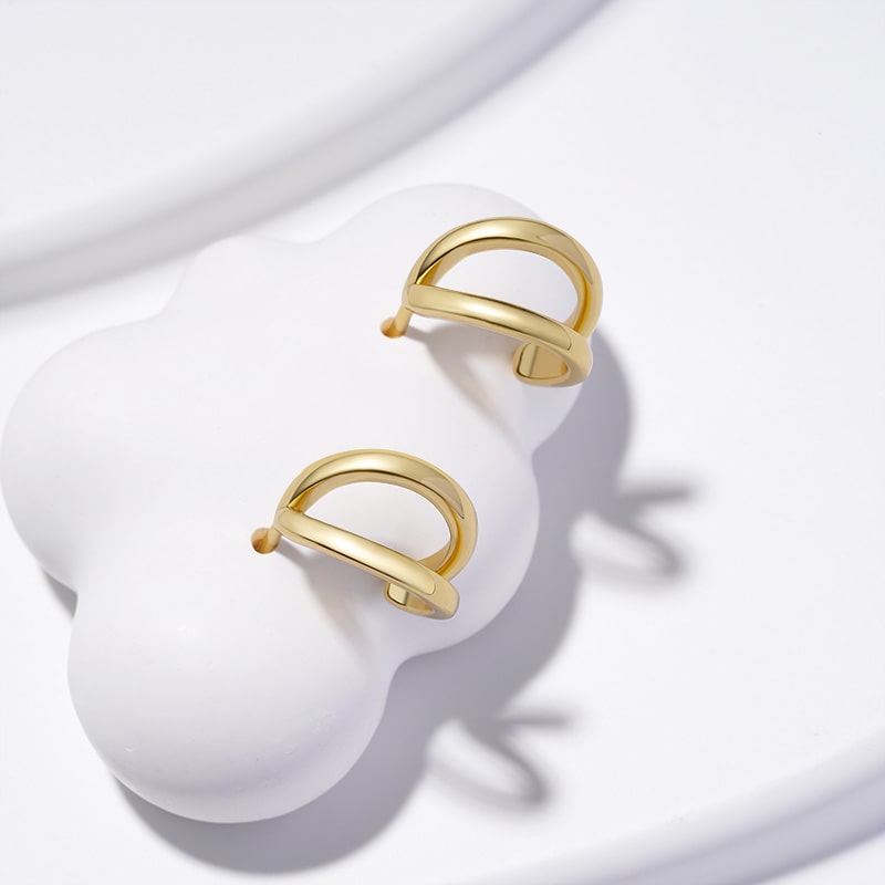 Gnoce Dainty Gold Double Hoop Earrings_3
