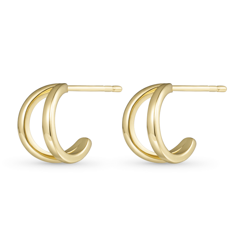 Gnoce Dainty Gold Double Hoop Earrings_1