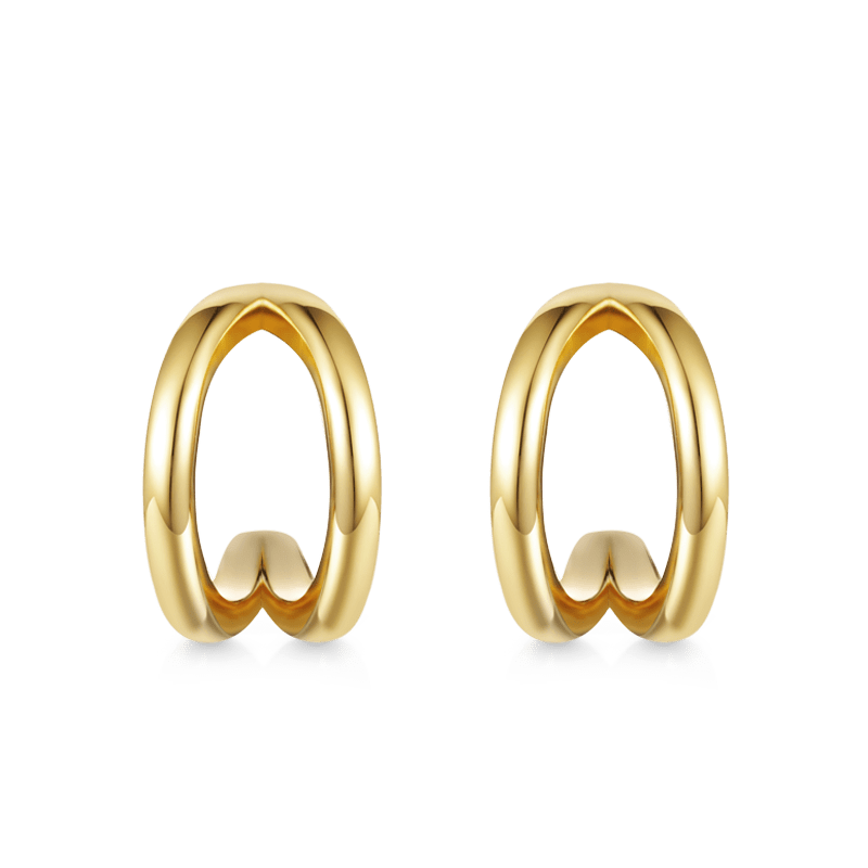 Gnoce Dainty Gold Double Hoop Earrings_2
