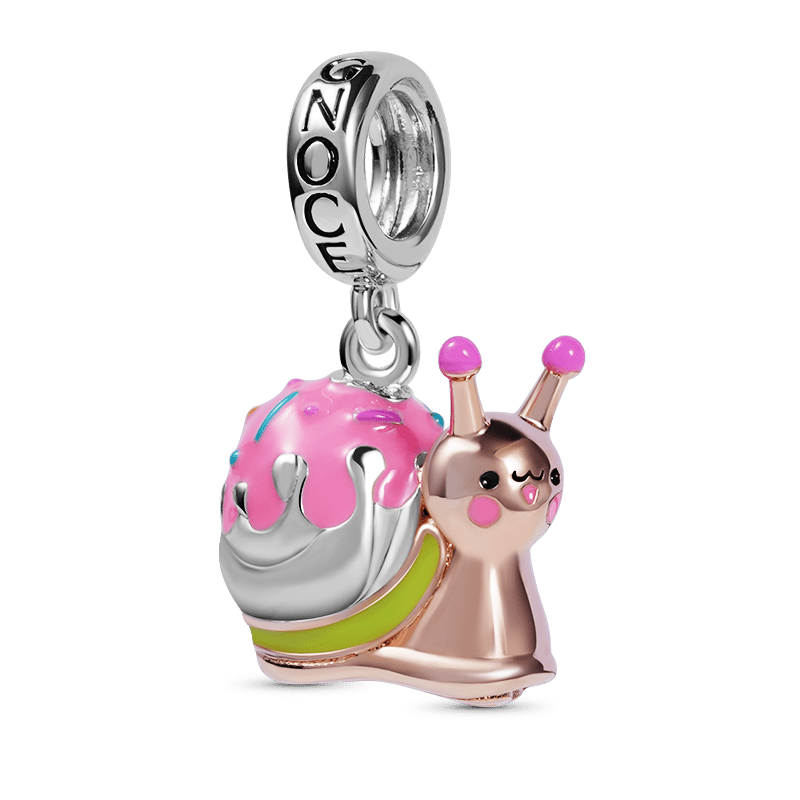 Pinky Snail Pendant Dangle Charm Sterling Silver 18K Rose Gold Plated_1