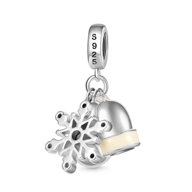 Gnoce Glove, Snowman & Snowflakes Winter Triple Pendant Dangle Charm_2