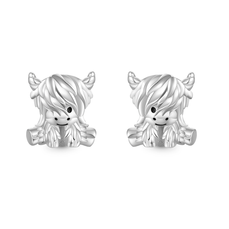 Gnoce Scottish Highland Cow Stud Earrings_1