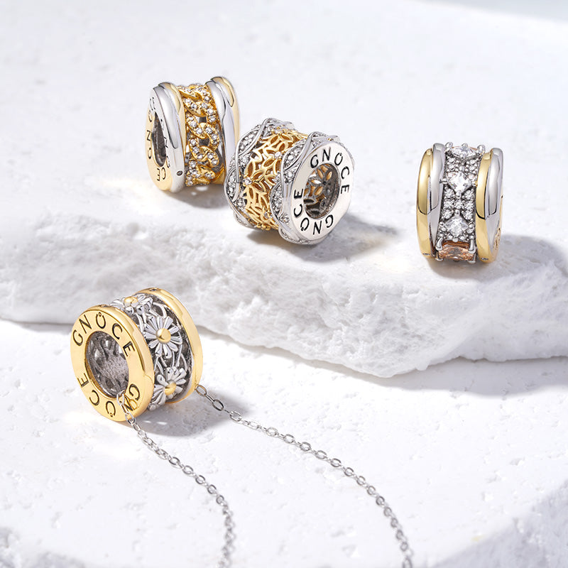 Gnoce Daisy Flower Pendant Necklace 18K Gold Plated_3