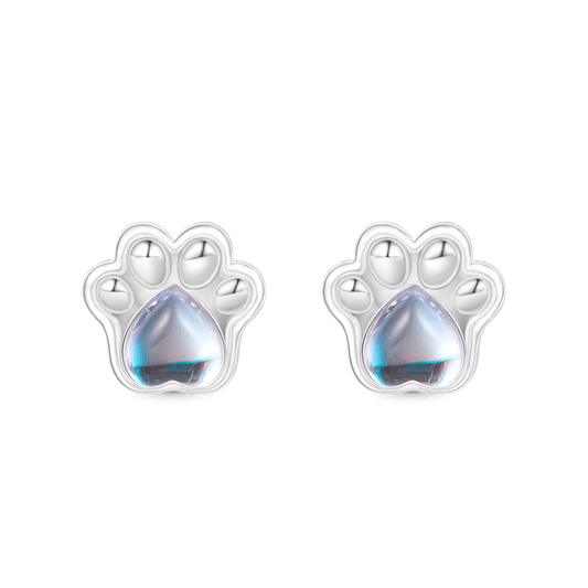Gnoce Moonstone Pet Paw Stud Earrings_1