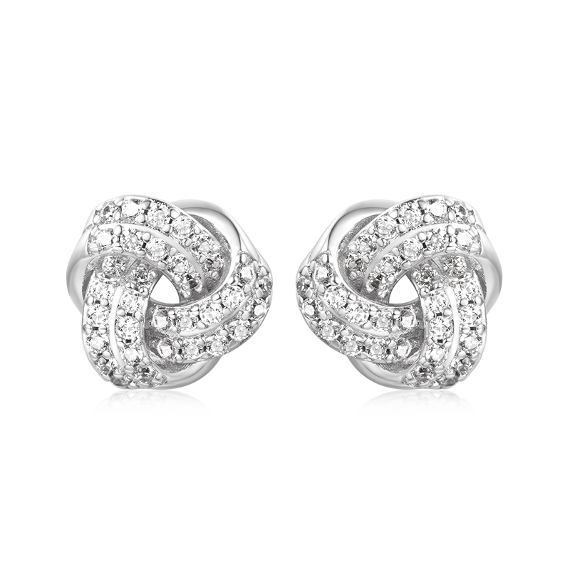 Gnoce Diamond Love Knot Stud Earrings_3