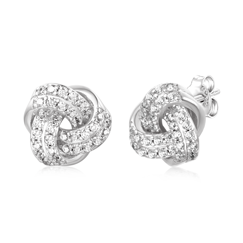 Gnoce Diamond Love Knot Stud Earrings_4