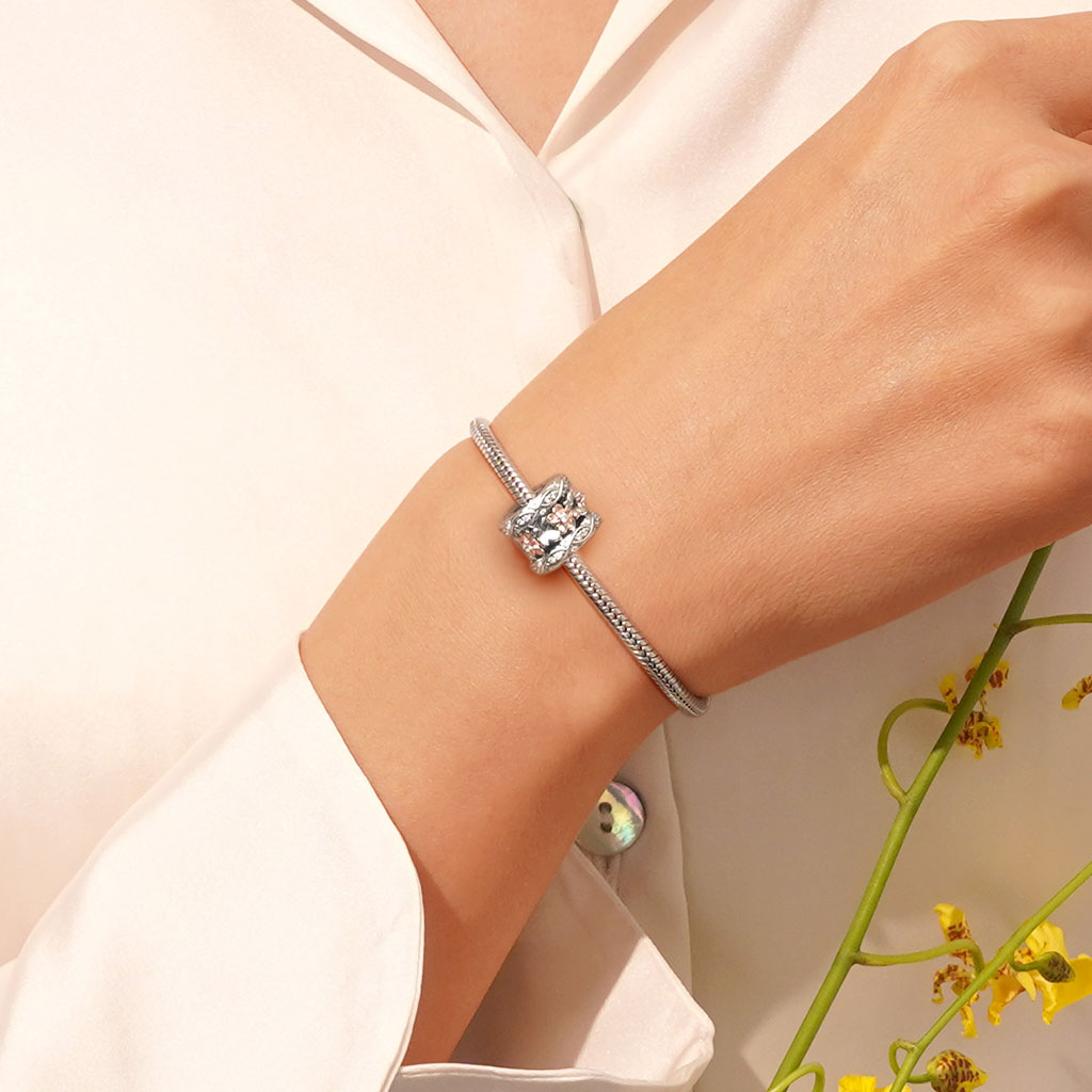 Gnoce Rose Gold Flower Butterfly Pendant Necklace_4