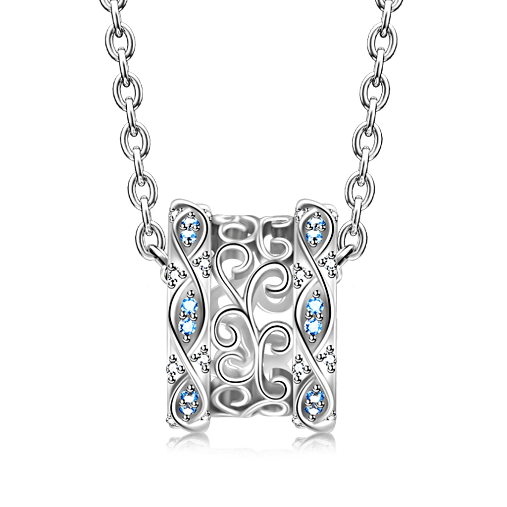 Gnoce Flower Vintage Infinity Pendant Necklace_2