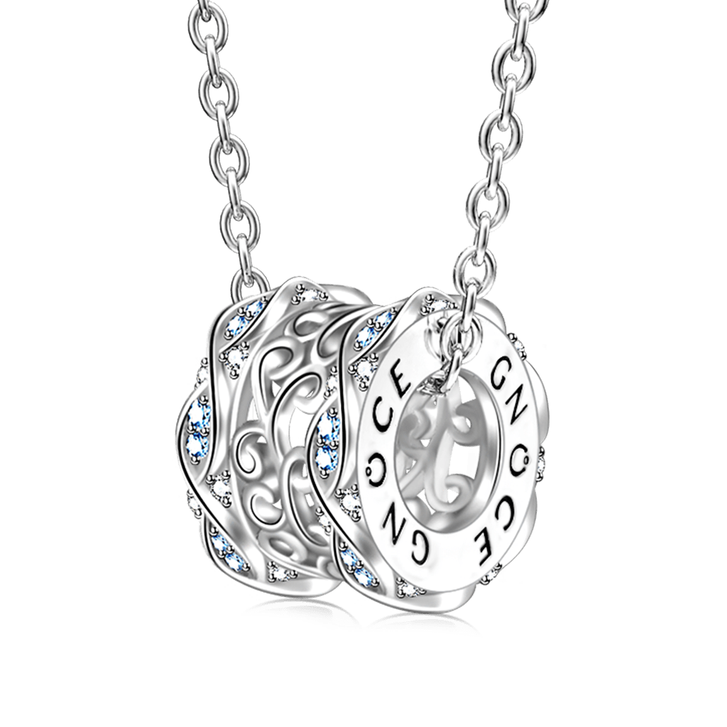 Gnoce Flower Vintage Infinity Pendant Necklace_1