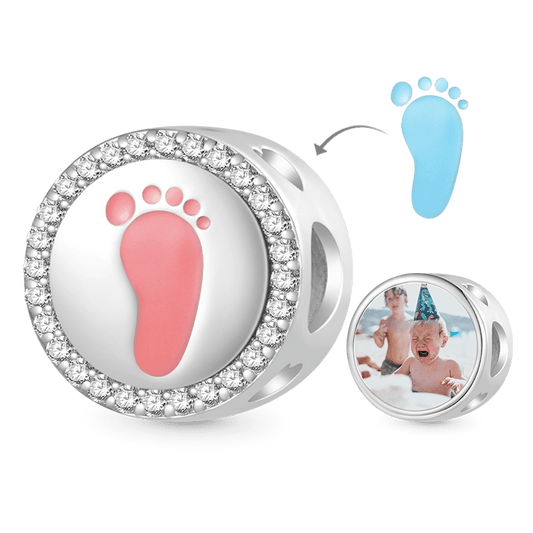 Gnoce Baby Footprint Personalized Photo Charm_1