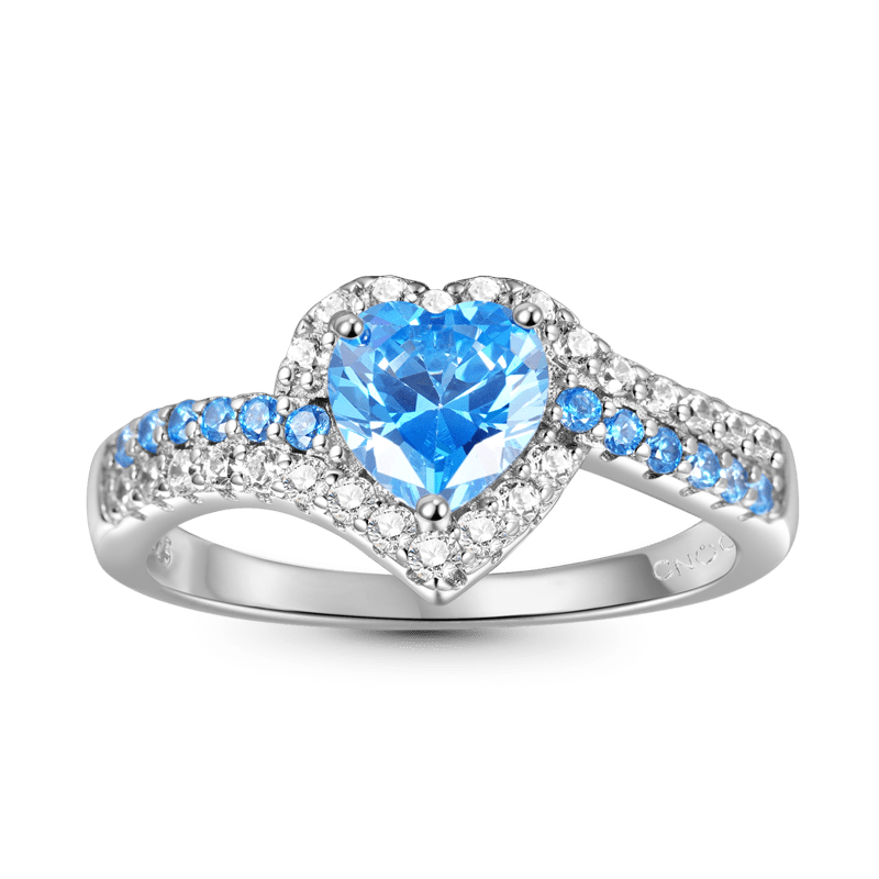 Gnoce Blue Heart-cut Promise Ring_1