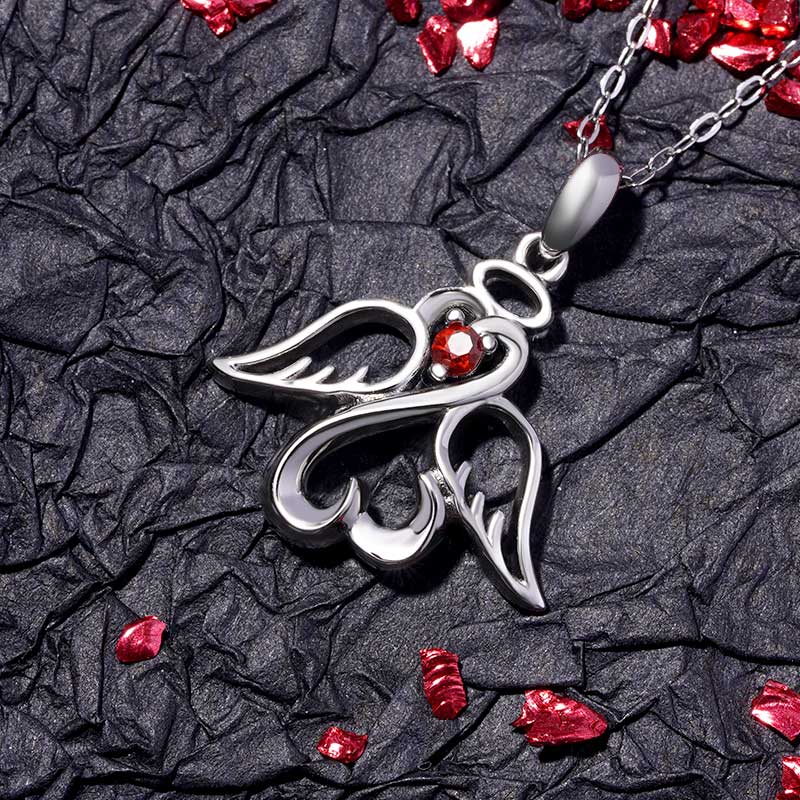 Gnoce Angel Love Wings Birthstone Necklace_4