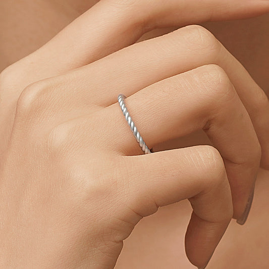 Gnoce Twisted Simple Band Ring_5