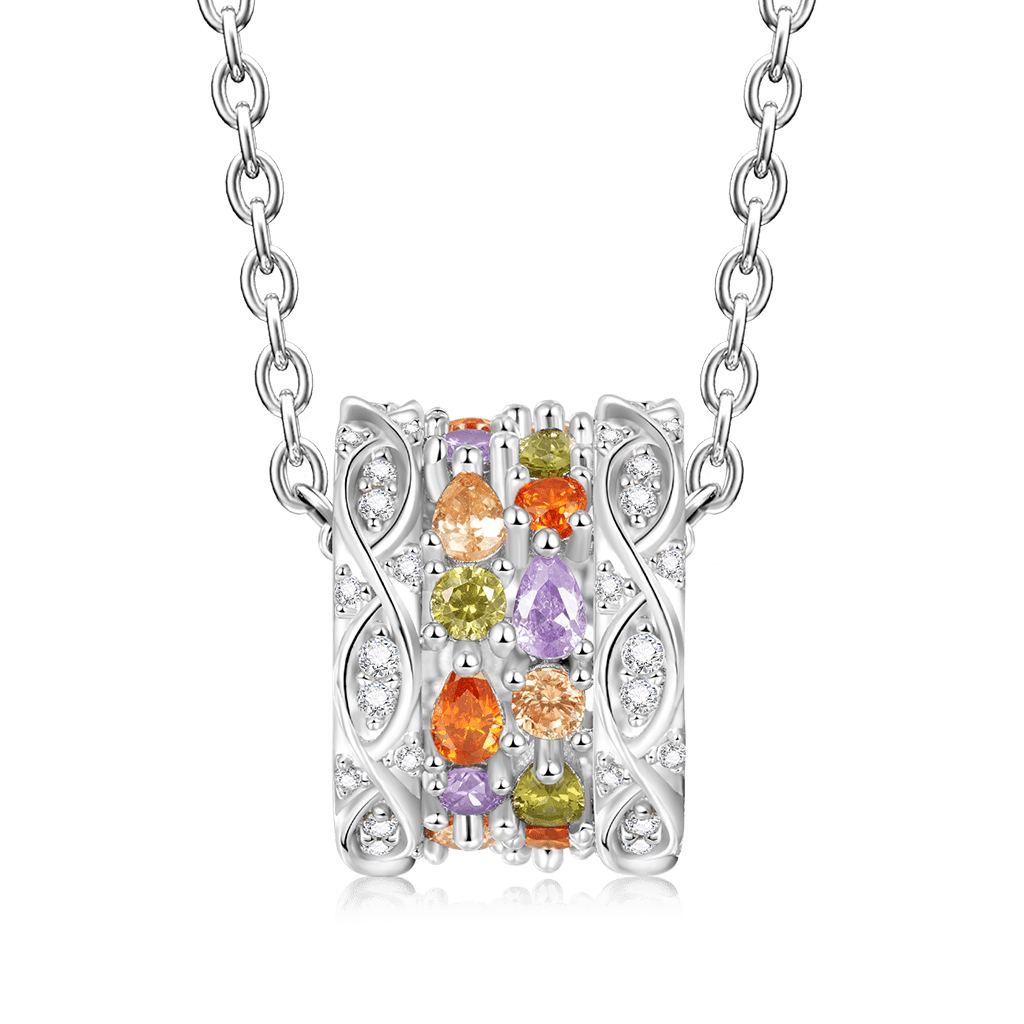 Gnoce Colorful Gemstone Infinite Love Pendant Necklace_2