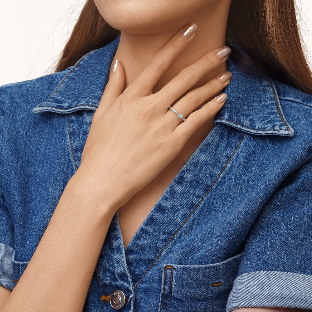 Gnoce Adjustable Diamond Nail Cuff Ring_4