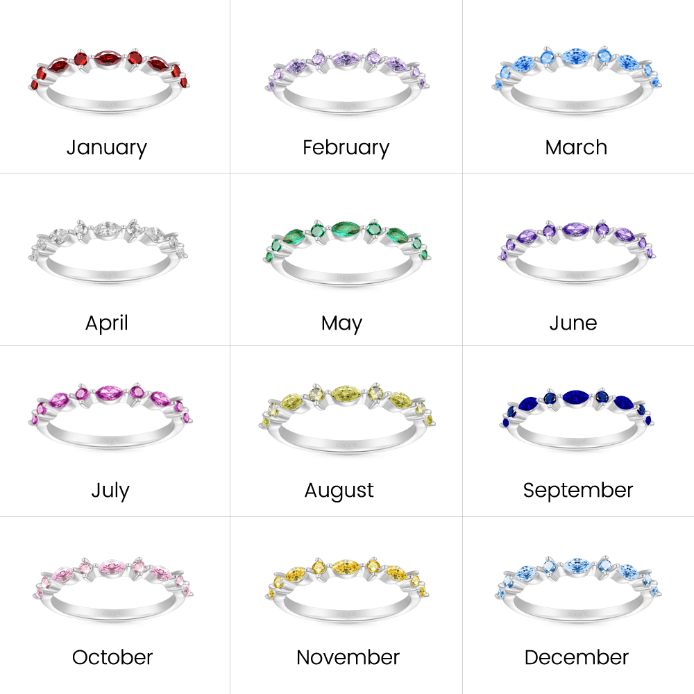 Gnoce Marquise Stacking Birthstone Ring_3