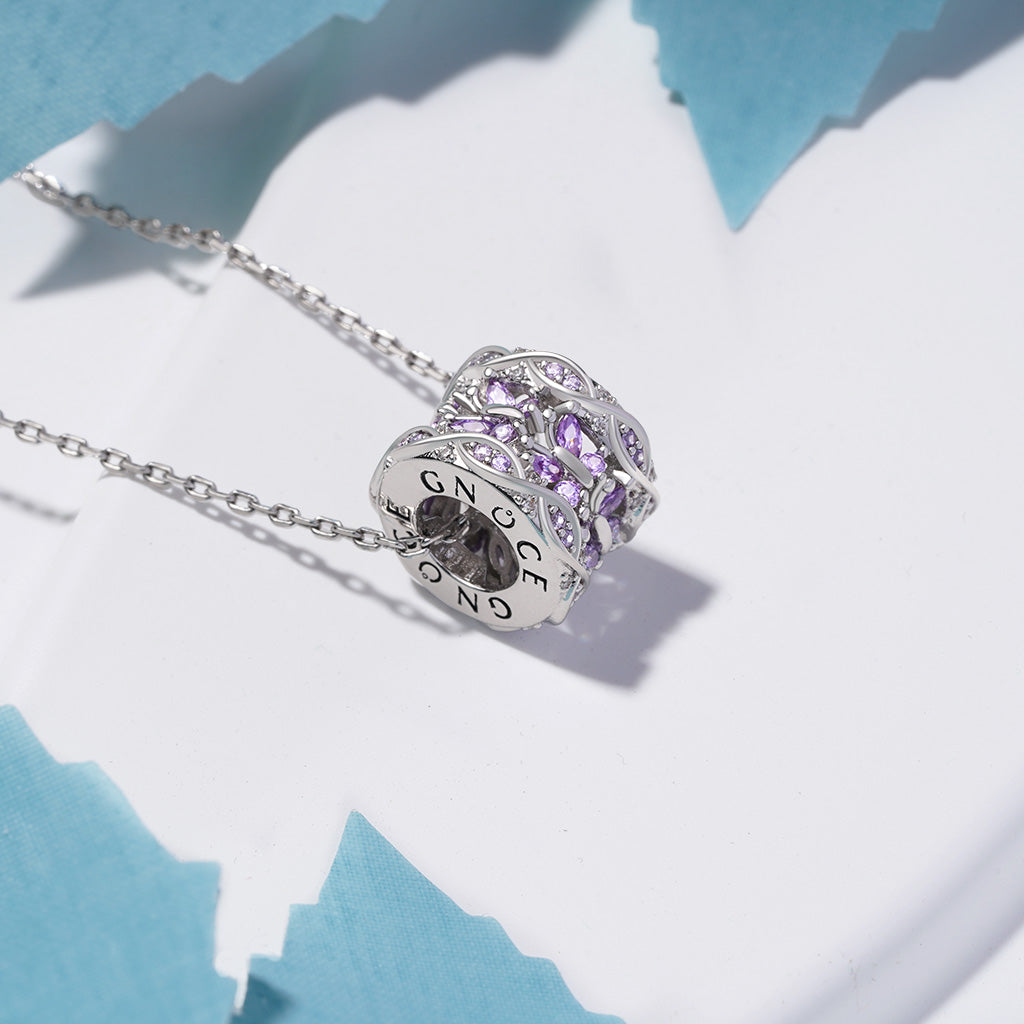 Gnoce Purple Butterfly Pendant Necklace_3